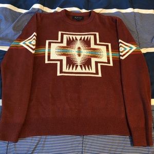 Men's Burgundy native print sweater